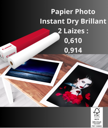 Papier Photo Instant Dry Brillant FSC 190gr 30m - IJM260F