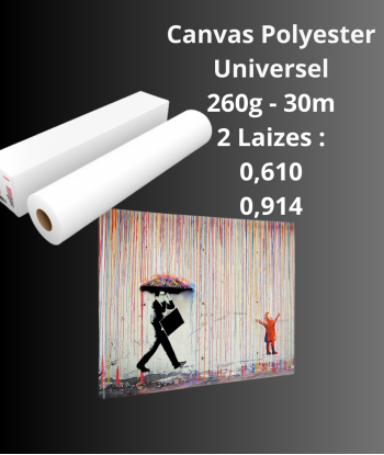 Toile Canvas Polyester Universel 260gr 30m - IJM417