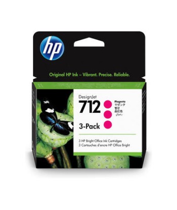 HP 712 cartouche d'encre Magenta original Pack de 3 HP Designjet